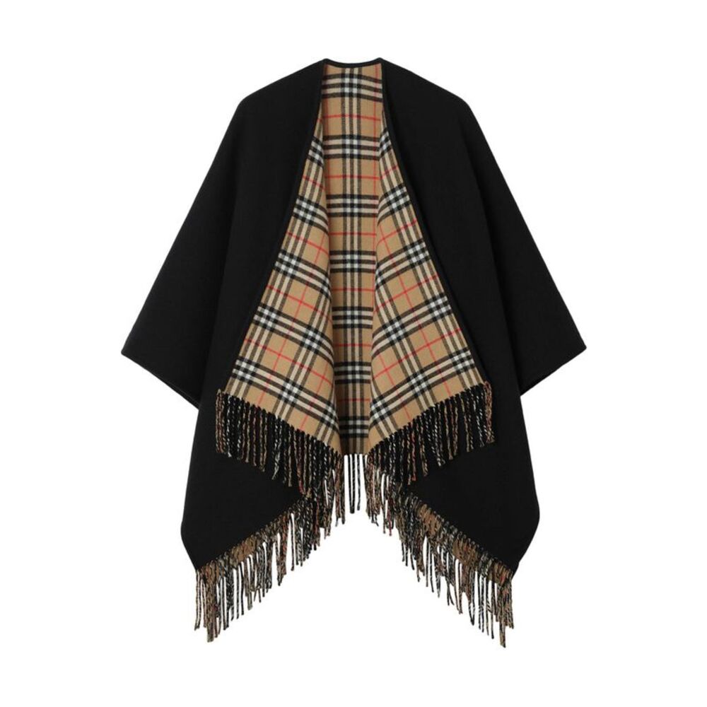 Burberry Women Reversible Check Wool Capelet